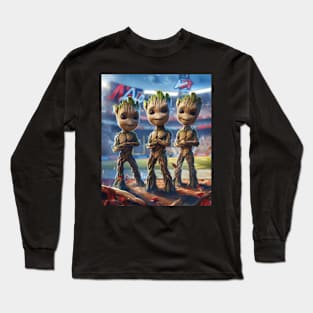 Groot Vs Atlanta Braves Swing Sprouts Long Sleeve T-Shirt